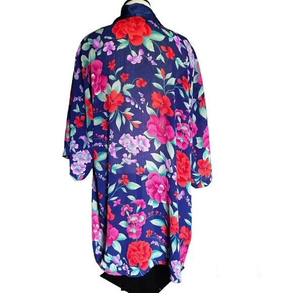 Victoria’s Secret Vintage Gold Label Floral Kimono Robe OS💙 - Picture 2 of 5